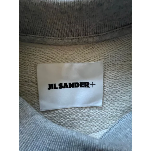 NWT Jil Sander Gray Sweatshirt with Black Logo, Size S - Picture 5 of 6